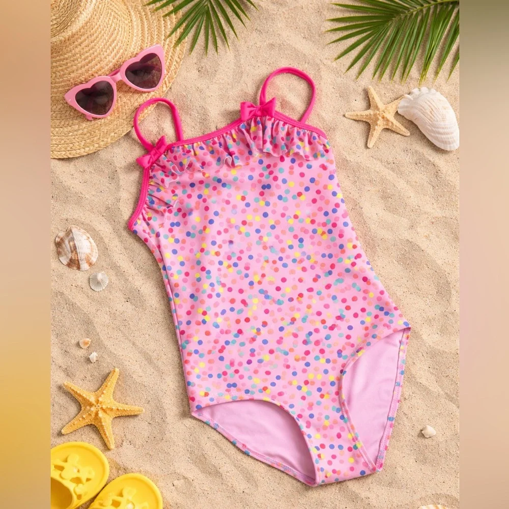 H&M Colorful Polka Dot Kids Swimsuit. Great Condition. Size 2/4 Years